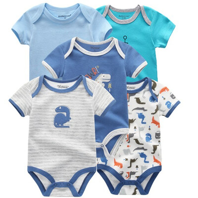 

5Pcslot Babywear Unisex Baby Girls Clothes Bodysuits Short Sleeve Solid Baby Boys Clothes Rompers Cotton For Babies Newborn 0-12M