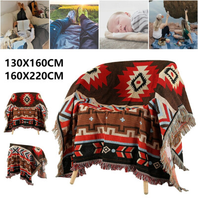 

2 sizes Home Decoration Sofa Throw Blanket Geometric Carpet National Wind Vintage Tapestry Sofa Bed Bohemian Vintage Tapestry