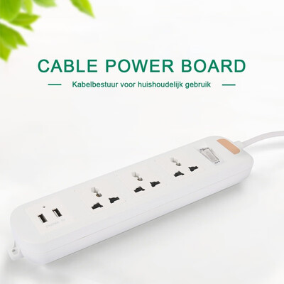 

28m Power Cable Portable Power Strip Socket Fast Charging 2 USB 3 Sockets Standard UK Plug Extension Socket