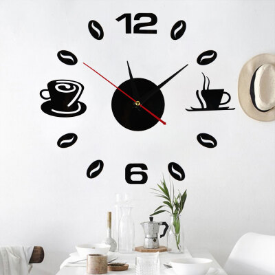 

Willstar Modern Wall Clock 3D Mirror Surface Sticker Big Number Watch DIY Home Art Decor