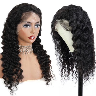 

Amazing Star Deep Wave Brazilian Hair Lace Front Wigs Virgin Human Hair Lace Front Wigs with Baby Hair Natural Color