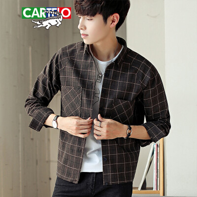 

Cartier crocodile CARTELO shirt 2019 spring&autumn new mens fashion trend plaid long-sleeved shirt B413-GF-001 brown