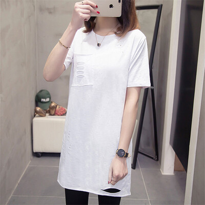 

JOY OF JOY Jingdong womens 2019 new female Korean version of the loose wild long-sleeved t-shirt female bamboo cotton JWTD191467 white