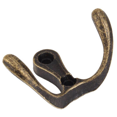 

UpperX Vintage Double Prong Coat Hooks Clothes Bucket For Clothes Coat with 5 pcs