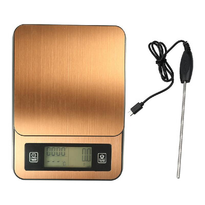 

Timed Hand Made Coffee Electronic Scale with Temperature Probe LCD Display Kitchen Scales