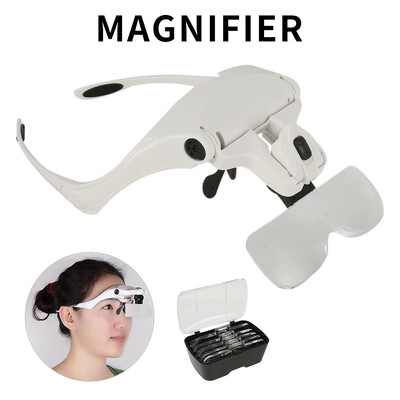

Willstar Magnifying Glass LED Lamp Light Head Loupe Jeweler Bright Magnifier With 5 Lends