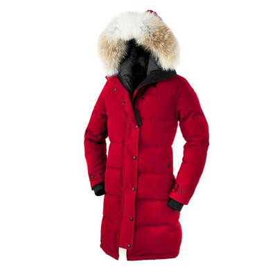 

2018 Women Fashion Overcoat Goose Shelburne Parka Winter Coat Goose Down Feather Jacket Coyote Fur Collar for Lady