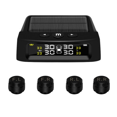 

Solar TPMS Tire Pressure Monitoring System Motor Tyre auto Alarm 4 External Sensor General tire pressure monitor for automobiles