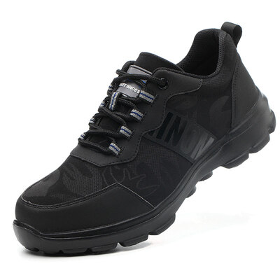 

Old butler labor insurance shoes for men&women lightweight steel toe caps anti-smashing oil-resistant acid&alkali work safety breathable EVA sole shock absorption anti-skid comfortable wear 901 black 37