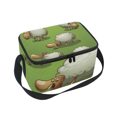 

ALAZA Lunch Box Insulated Lunch Bag Large Cooler Funny Sheep Set Tote Bag