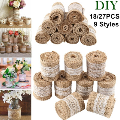 

NEW 391827PCS 5cmx100cm Party DIY Trim Edge White Lace Jute Burlap Hessian Lace Ribbon Wedding Christmas Decoration