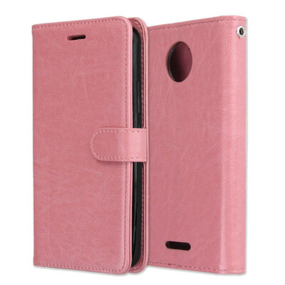 

MOONCASE Motorola Moto C 3 Card Photo Frame Leather Case - Powder