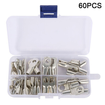 

60PCS SC Tinned Copper Lug Ring Wire Connectors Bare Cable Terminal