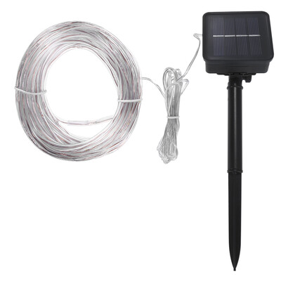 

Solar Powered 100-LED Solid Tube Copper Wire String Light Lamp
