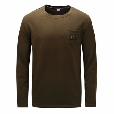 

Autumn Winter Long Sleeve Thick T Shirt Men Solid Color Packet Tee Shirts Male Casual O-Neck Brand Tops