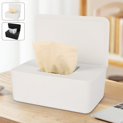 

Dustproof Tissue Storage Box Case Wet Wipes Dispenser Holder with Lid for Home Office Desk