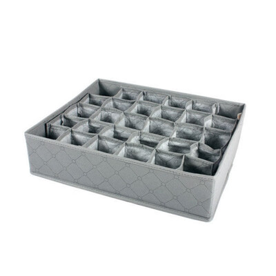 

Collapsible Non-Woven Fabric 30 Grids Underwear Bra Socks Ties Drawer Divider Closet Container Storage Box Organizer