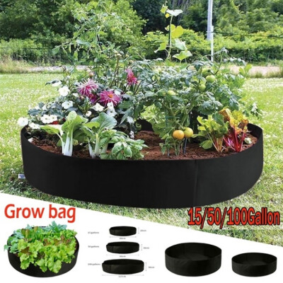 

1550100 Gallon Black Plants Growing Bag Raised Plant Bed Garden Flower Planter Elevated Vegetable Box Planting Grow Bag