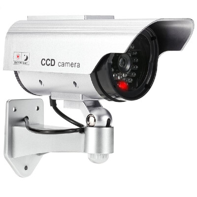 

LED light Simulation Dummy Bullet Camera Solar Powered Fake Rainproof CCTV Security System for Indoor Outdoor Use