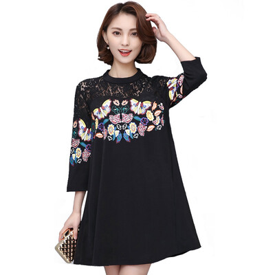 

In the fall of the new Big size print dress female butterfly
