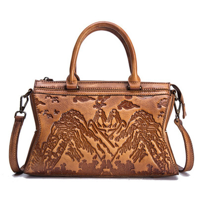 

Genuine leather women shoulder crossbody bag for female 2018 new luxury embossed handbags brand handbag designer messenger bags