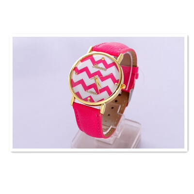 

New wave pattern belt watch water ripple ladies casual watch tide brand student fashion personality leisure watch