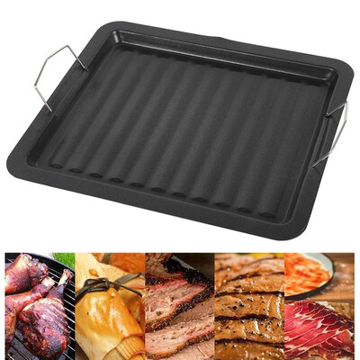 

1PC Cast Iron Flat Double Sided Baking Tray Non Stick Griddle Plate BBQ Grill Pan