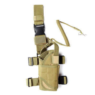 

Outdoor Hunting Shooting Gear Holster Thigh Leg Gear Holster Pouch Wrap-around with Coil Lanyard