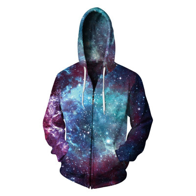 

Aowofs New Mens 3D Printed Zipper Hoodies Womens Hooded Sweater Suede Inside BLL031