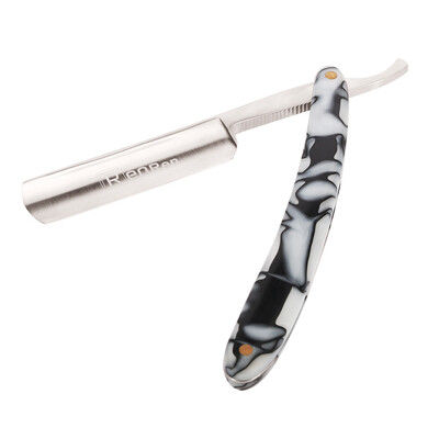 

Straight Edge Barber Razor Acrylic Handle Steel Blade Folding Shaving Shaver Salon Quality