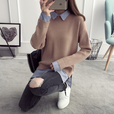 

2018 autumn&winter new loose large size sweater cardigan jacket in the long Korean version plus bat sleeve sweater