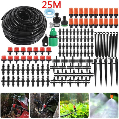 

25M DIY Garden Micro Drip Irrigation System Adjustable Drippers Outdoor Plant Flower Automatic Watering Sprinkler Kit