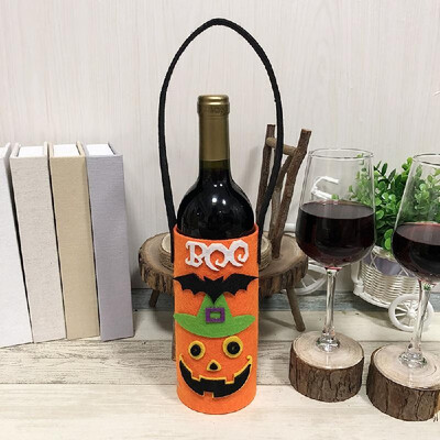 

Halloween Non-Woven Wine Bottle Bag Candy Bag with Handle Halloween Party Costumes Supplies Decorations--Ghost
