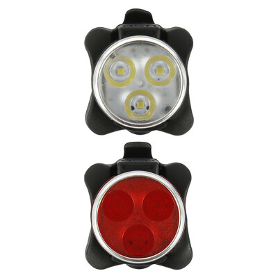 

USB Rechargeable Bike LED Light Set Super Bright Front Headlight Bicycle Rear Light