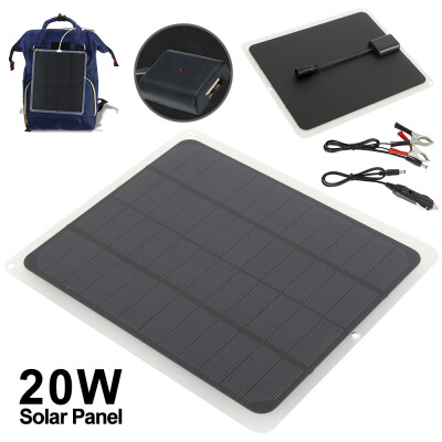 

20W Solar Panel 12V Trickle Charge Battery Charger Kit Maintainer Marine RV Car