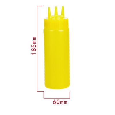 

Kitchen Condiment Bottles Plastic Sauce Squeeze Bottle With Three Holes Kitchen Gadget For Mustard Mayo Hot Sauces Olive Oil
