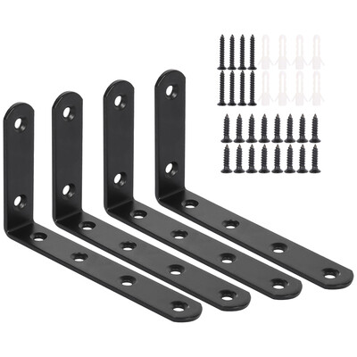 

4Pcs Heavy Duty Cast Iron Wall Mounted  Shaped Angle Shelf Brackets