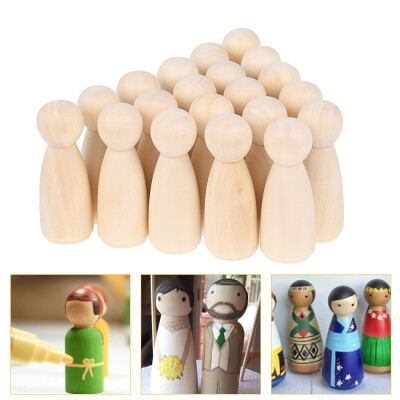 

Willstar Kids 20PCS Wood Peg Dolls Wooden Peg People Nesting Set DIY Montessori Toy SD