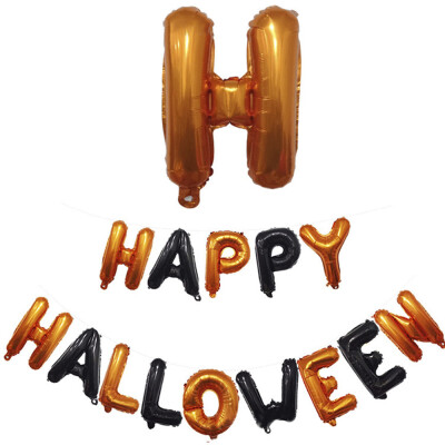 

Willstar 16 Inch Letter Balloon Halloween Black Orange Letter Balloon