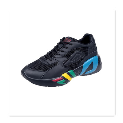 

2018 breathable mesh running shoes wild lace sports shoes Korean Harajuku old shoes