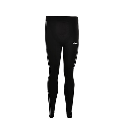 

Li Ning LI-NING fitness clothes yoga clothes running fitness tight-fitting sports pants badminton pants mens trousers AULN147-1 flower yarn black XL