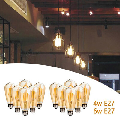 

Willstar 6pcs Vintage Retro E27 Filament Edison Bulb Light Warm White 4W6W Antique Incandescent Bulb Lamp