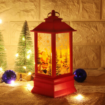 

Willstar Christmas Decorative Vintage Latern Light New Year Home Decoration Party LED Flame Light- Red-Santa Claus