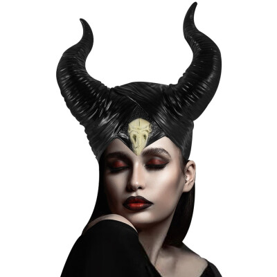 

Willstar Black Long Halloween Costume Queen Horns Hat Deluxe Magic Witch Headpiece Headdress for Women Girls Adult