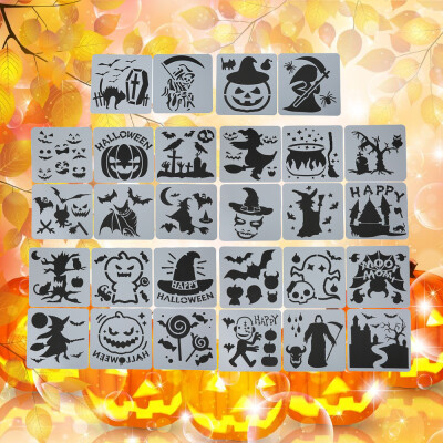 

Willstar Halloween Plastic Painting Stencils Reusable Halloween Template for DIY Craft Drawing Spraying