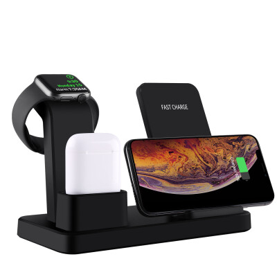 

3 In 1 Qi Fast Wireless Charger Station Compatible With Apple Watch & AirPods for IPhone 8 9 Xs Max for Samsung S910 Note 9