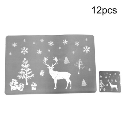 

Christmas Placemat Set Winter Kitchen Table Mat Holiday Home Decorations 6 Placemats And 6 Coasters Table Accessories