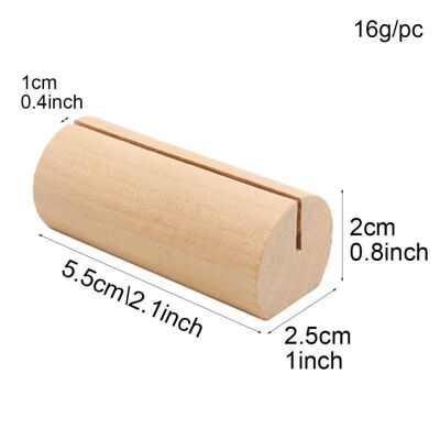 

10pcs Wooden Card Holder Base Rectangle Name Card Memo Leaving Message Holding Clip for Home Desktop Ornament Wedding Decoration