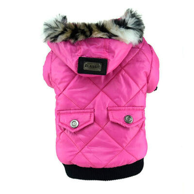 

Cute Warm Coats Dog Clothing For Pet Faux Pockets Fur Trimmed Dog Puppy Hoodie Pets Jacket Costume