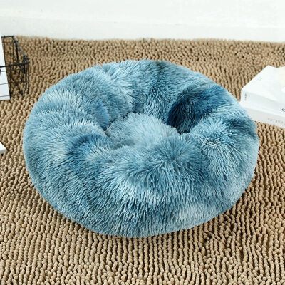 

Winter Warm Round Plush Cat Bed House Soft Long Plush Cat Bed Best Dog Bed For Small Dogs Cats Nest Sleeping Pet Bed Puppy Mat